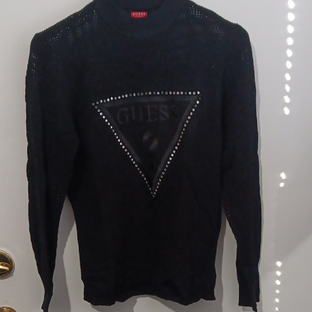 GUESS Men's Black Crewneck Sweater